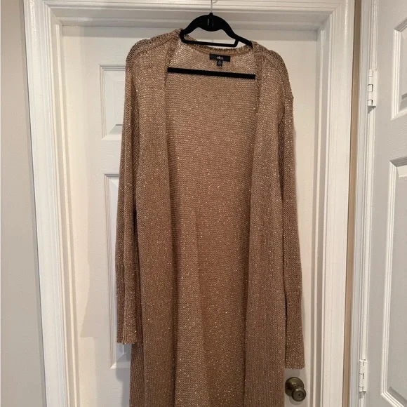 Ellos Gold Long Knit Cardigan - Picture 1 of 4
